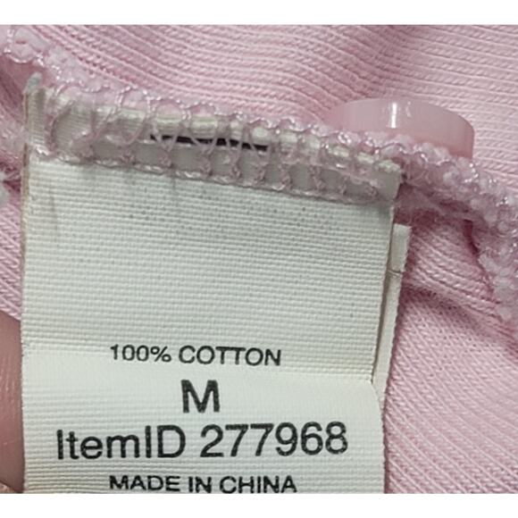 L.L. Bean Light Pink 5 Button Henley Long Sleeve Top Medium Lightweight Stretchy - Picture 4 of 6